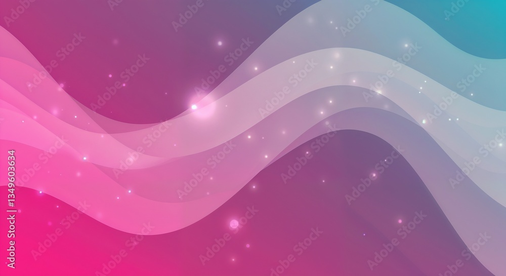 Abstract wavy patterns in pink and blue with sparkles, creating a vibrant background Abstract wavy patterns in pink and blue with sparkles, creating a vibrant background