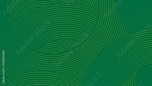 Abstract modern green horizontal template background. Trendy bright circle lines creative design. Minimal style graphic elements.