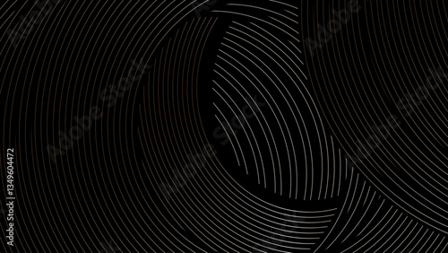 Abstract modern black horizontal template background. Trendy bright circle lines creative design. Minimal style graphic elements. 