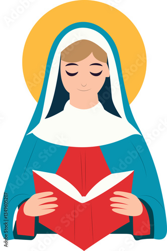 Virgin Mary Reading Holy Book