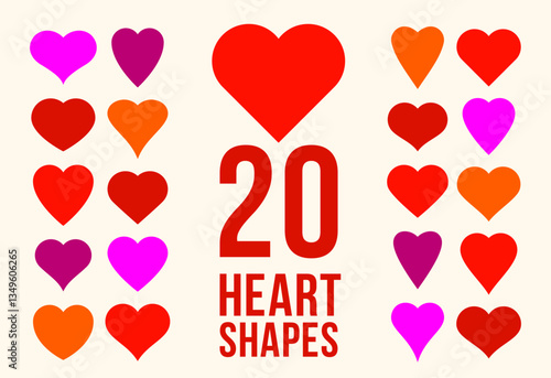 Heart shapes vector icons o...