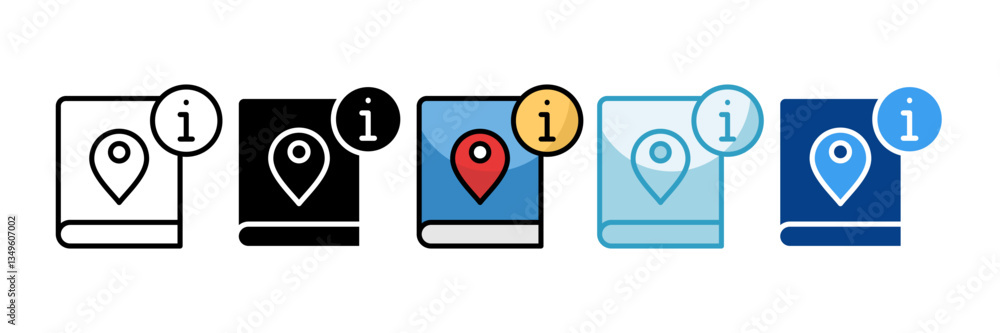 Guidebook Icon Set Multiple Style Collection Guidebook Icon Set Multiple Style Collection