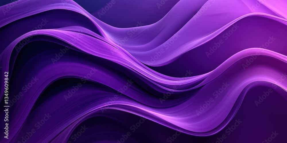 Obraz premium Flowing purple waves create a serene and calming atmosphere in a modern abstract design