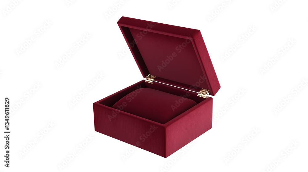 Luxury Red Velvet Jewelry Box with Open Lid, Fully Isolated, Generated AI
Luxury Red Velvet Jewelry Box with Open Lid, Fully Isolated, Generated AI