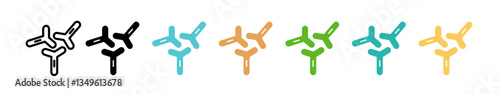 Bifidobacterium probiotics icons collection
