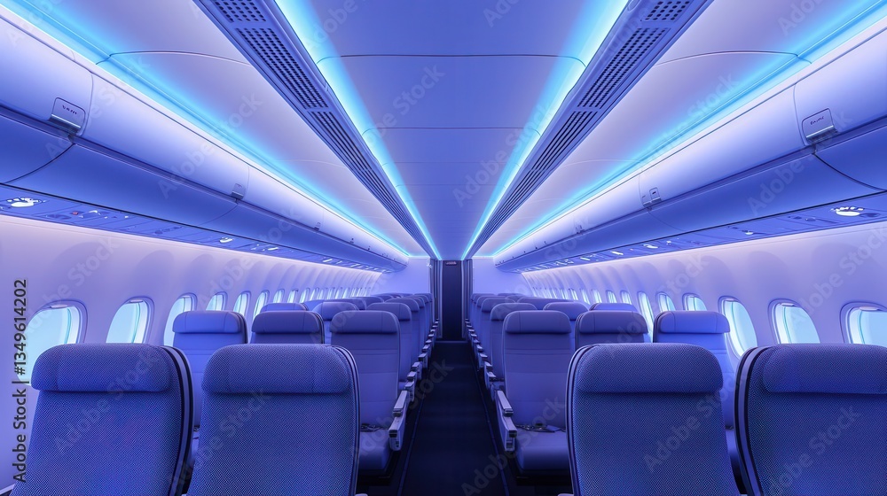 Fototapeta premium Jet with a noisecanceling cabin design, utilizing advanced soundproofing materials for a serene inflight experience