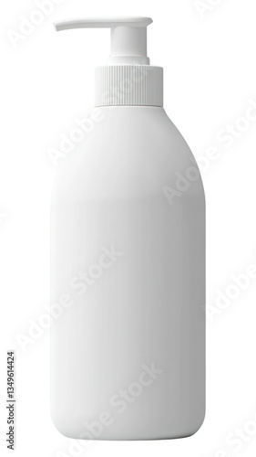 Obraz na płótnie PNG White gel shampoo bottle mockup minimalist product pump. w salonie
