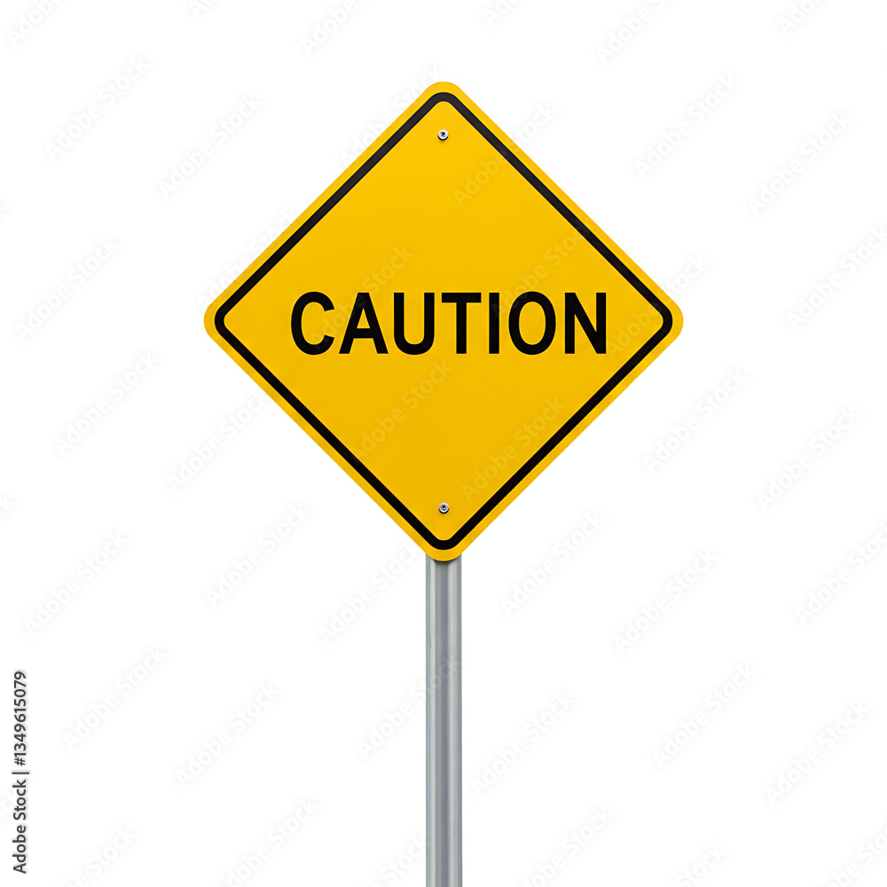 Yellow Caution Sign for Safety and Hazard Awareness Yellow Caution Sign for Safety and Hazard Awareness
