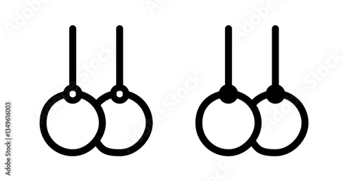 Gymnastic rings icons collection