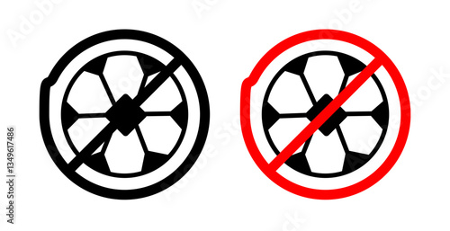 No ball game sign icons collection