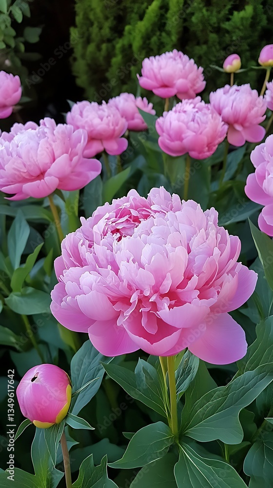 Obraz premium Bright pink flowers blooming with soft light tone