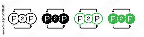 Peer to peer icons collection