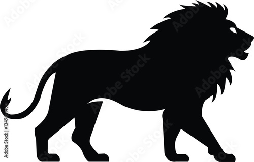 Obraz na plátne Lion clip art design on plain white transparent isolated background for card, sh