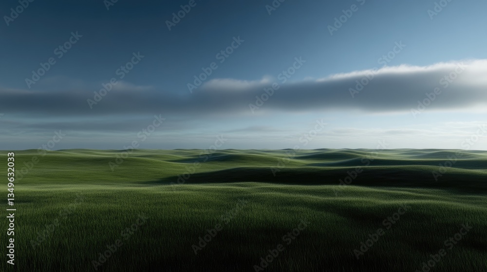 Vast grassy plains under a partly cloudy sky Vast grassy plains under a partly cloudy sky