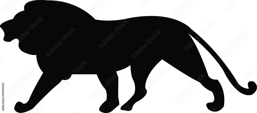 Obraz premium Lion clip art design on plain white transparent isolated background for card, shirt, hoodie, sweatshirt, apparel, card, tag, mug, icon, poster or badge