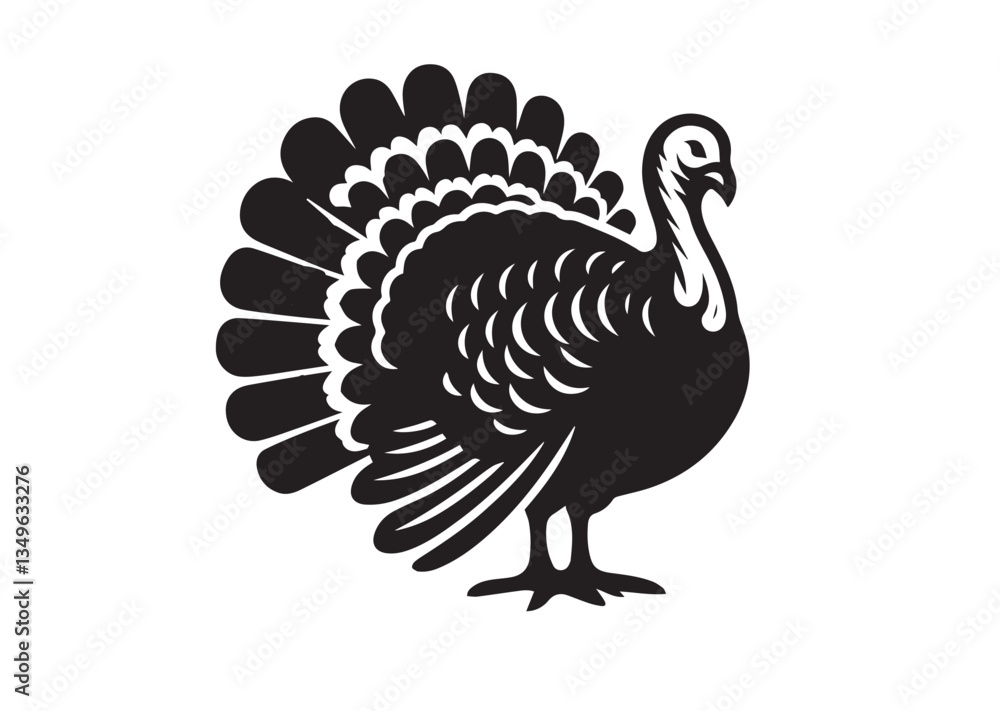Turkey silhouette vector illustration Turkey silhouette vector illustration