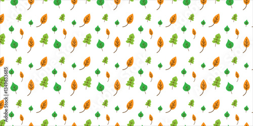 Seamless Autumn and Spring Leaf Pattern on White Background. nature pattern. nature background.