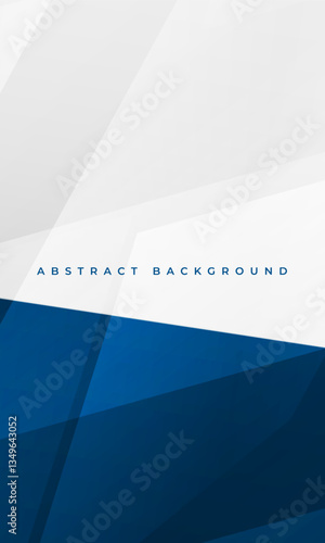 White and blue modern abstract vertical cover background with geometric shapes. Vector illustration