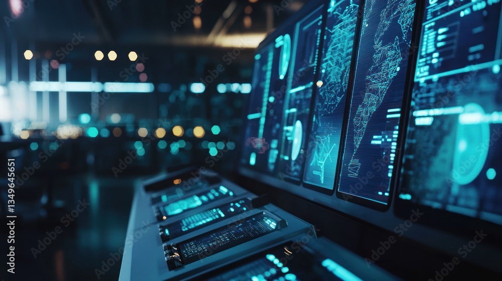 Futuristic Control Room: Cybersecurity and Data Monitoring Futuristic Control Room: Cybersecurity and Data Monitoring