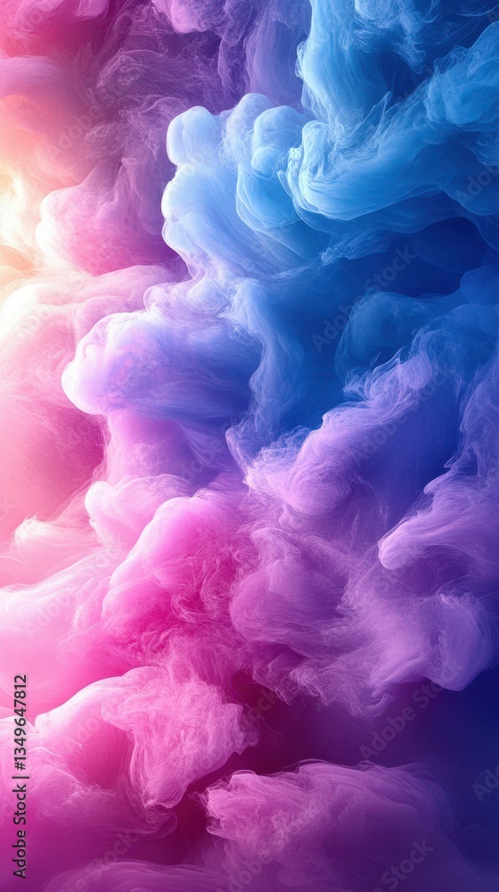 Vibrant pink and blue swirling clouds create a mesmerizing abstract background, perfect for artistic designs and creative projects Vibrant pink and blue swirling clouds create a mesmerizing abstract background, perfect for artistic designs and creative projects