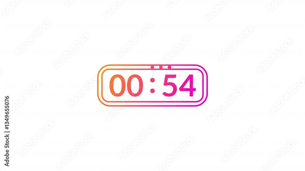 One minute countdown timer animation from 0 to 60 seconds on transparent background 60 second countdown timer, Countdown video with alpha channel. One minute countdown timer animation from 0 to 60 seconds on transparent background 60 second countdown timer, Countdown video with alpha channel.