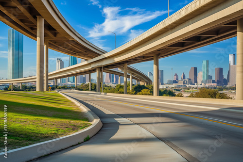 Bridge across the river with asphalt road on the bridge, Selective focus construction bridge with truss frame to countryside town, High way road with cityscape view, Floating traffic road.