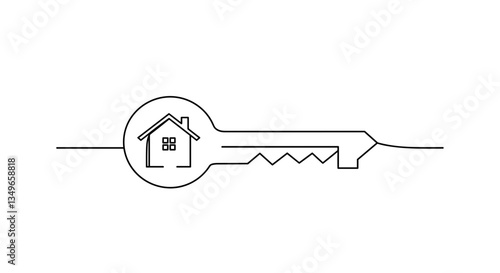Good transparent background. Key with house icon symbolizing home ownership