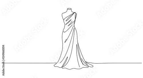 Good transparent background. Elegant dress design on a simple background