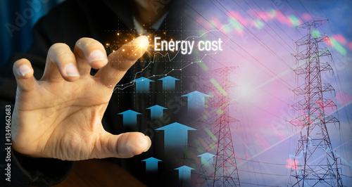 Bild auf Leinwand The concept of rising energy costs Energy shortage crisis
