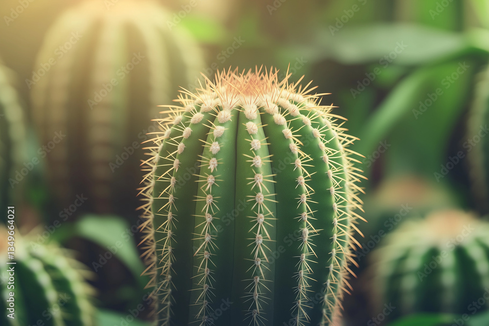 Selective focus cactus with prick and thorn, Desert plant with unique shape, Prickly pear cactus. Selective focus cactus with prick and thorn, Desert plant with unique shape, Prickly pear cactus.