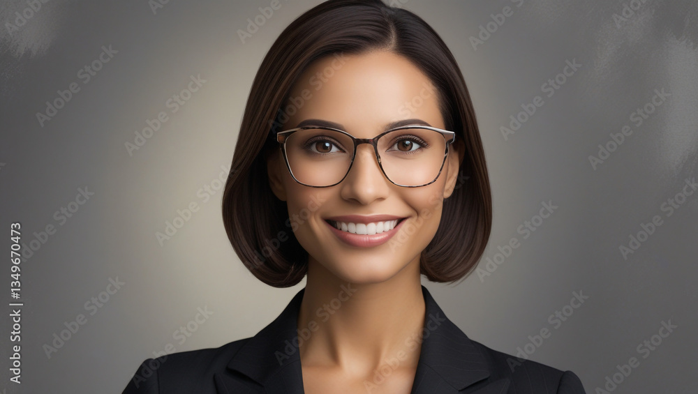 Fototapeta premium Stylish Portrait with Gradient Background in a Sleek Black Blazer