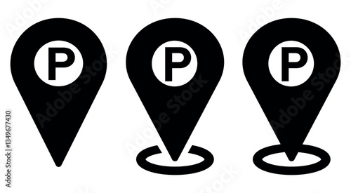 Map parking pointer. Parking place sign. Stock vector. vector map pointer