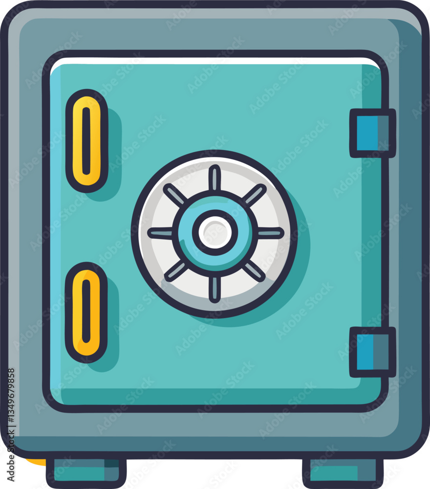 Safe Deposit Box Icon Illustration, A digital illustration of a secure safe deposit box with a dial lock, used for storing valuables and important documents.
Safe Deposit Box Icon Illustration, A digital illustration of a secure safe deposit box with a dial lock, used for storing valuables and important documents.