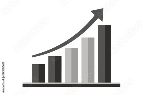 Free Download Upward Arrow Over Bar Chart, Growing Columns, Increasing Trend, Success Concept, Growth - GFXLoad