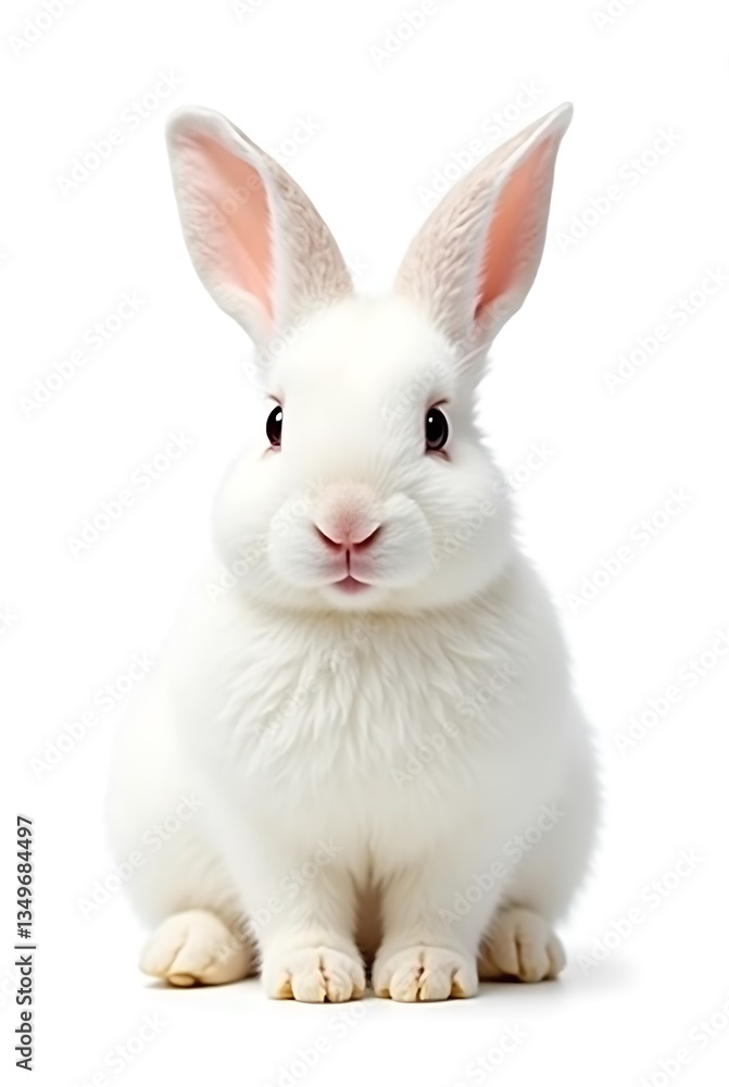 Fototapeta premium white rabbit isolated on white
