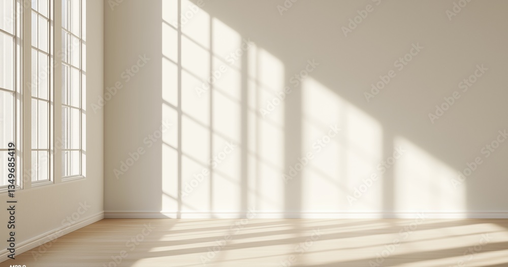 Elegant Soft Beige Studio Background with Window Shadows for Stylish Product Mockup Presentation Elegant Soft Beige Studio Background with Window Shadows for Stylish Product Mockup Presentation