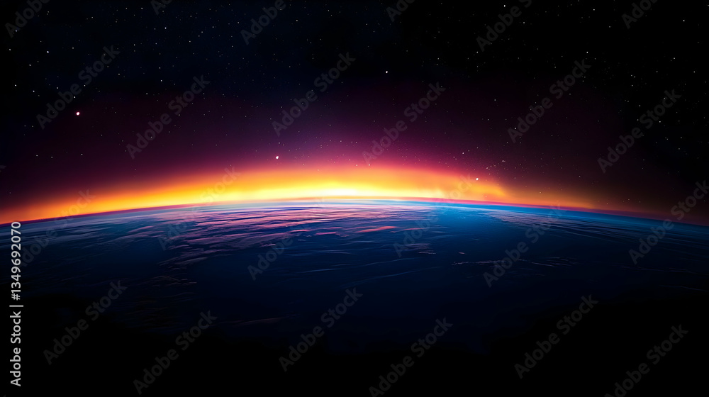 Stunning Colorful Sunrise Over Earth From Space Stunning Colorful Sunrise Over Earth From Space