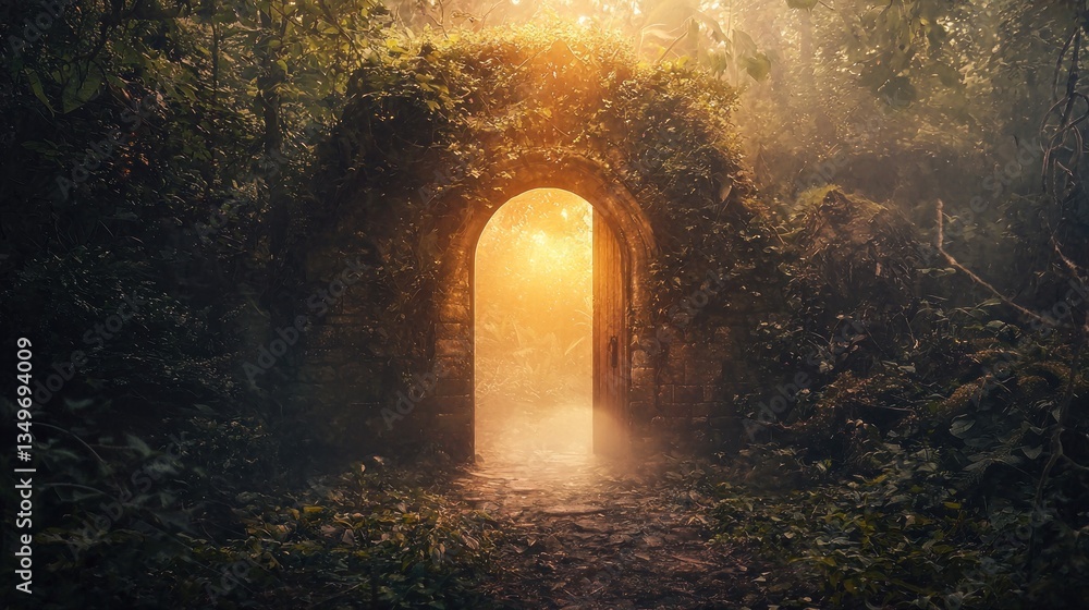 Enigmatic Stone Archway in Misty Forest: A Journey to the Unknown Enigmatic Stone Archway in Misty Forest: A Journey to the Unknown