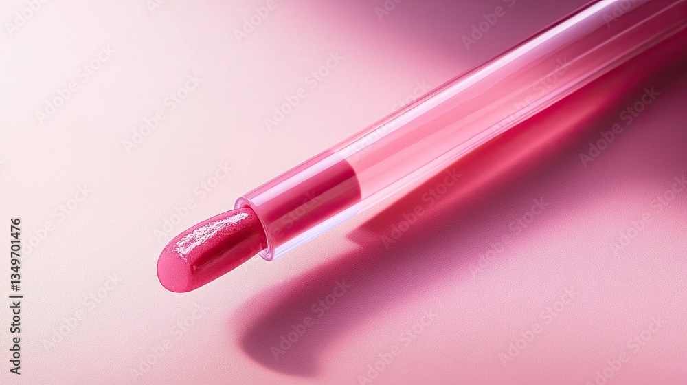 Natural pink lips with a glossy finish. Natural pink lips with a glossy finish.