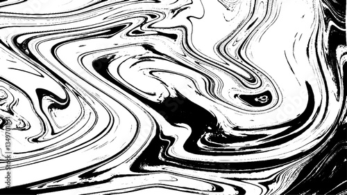This image features a vibrant abstract pattern with abstract black marble or epoxy textures on a white background.
