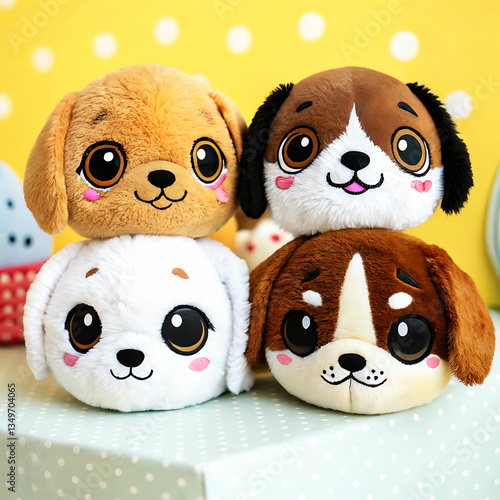 Colorful Dog Illustrations with Playful Flat and Cute facial expression.