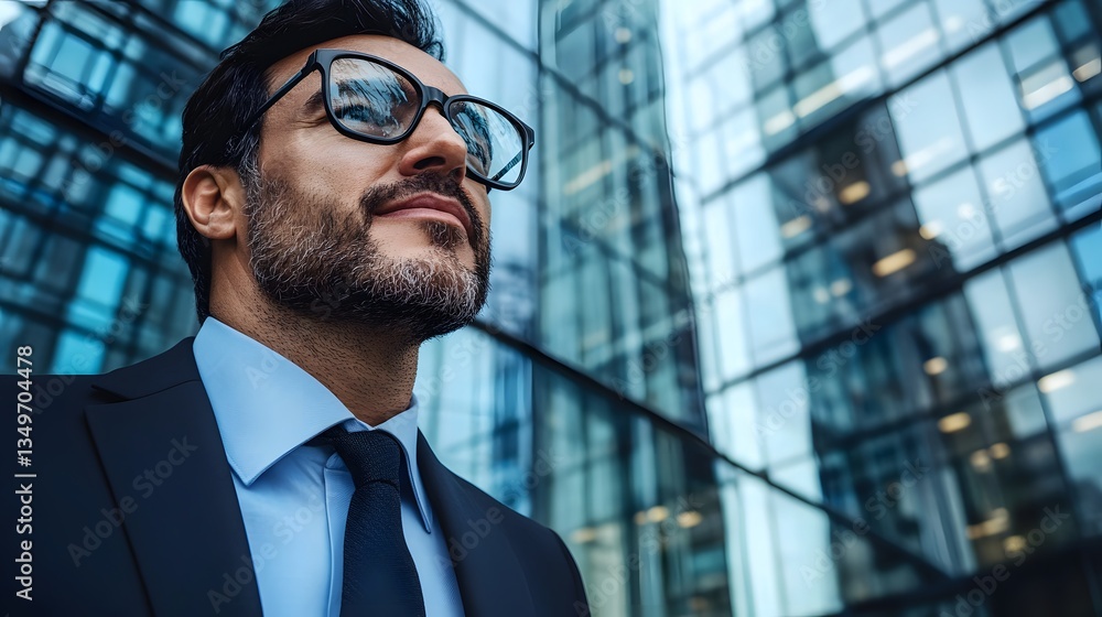 Fototapeta premium Confident Businessman in Modern Cityscape