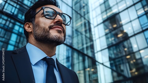 Wallpaper Mural Confident Businessman in Modern Cityscape Torontodigital.ca