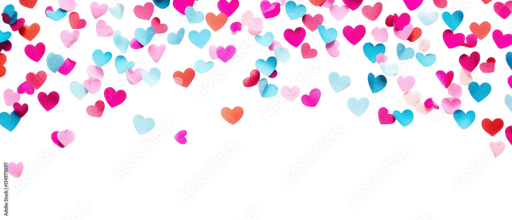PNG Heart confetti border background hearts paper. PNG Heart confetti border background hearts paper.