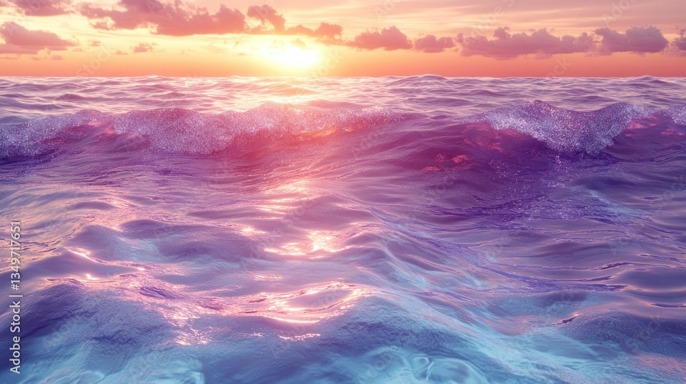 Obraz premium Sunset over a vibrant ocean