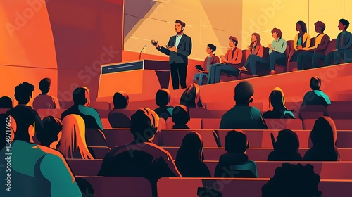 Speaker addressing diverse audience. (4)