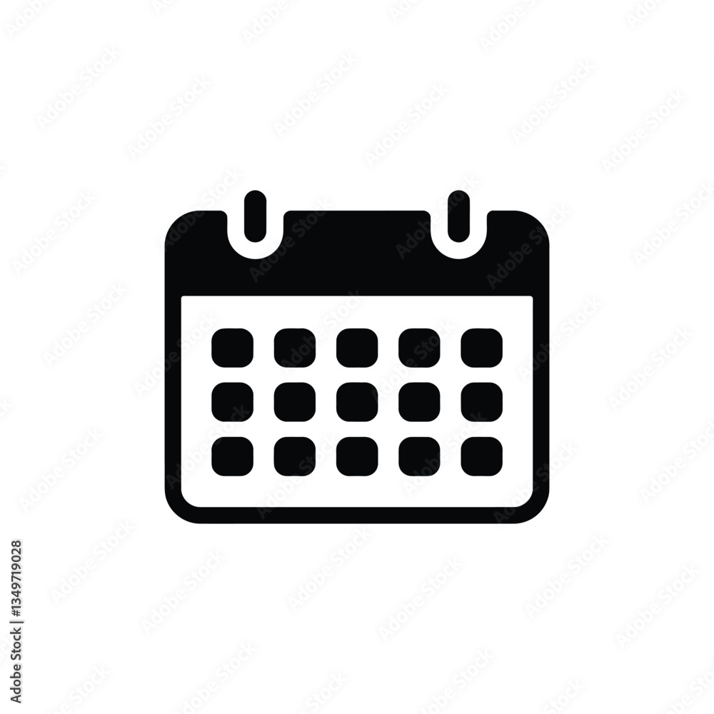 Calendar Clock Icon for Scheduling and Time Management – Black and White Vector Symbol, Calendar Clock Icon Calendar Clock Icon for Scheduling and Time Management – Black and White Vector Symbol, Calendar Clock Icon