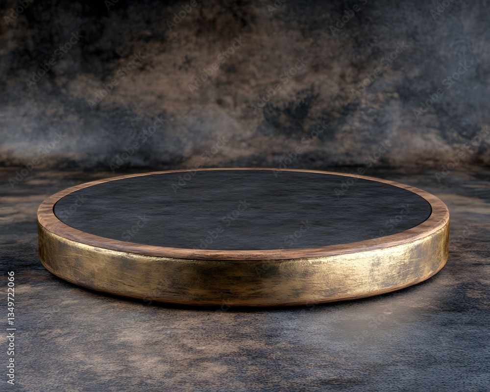 Elegant Gold and Black Round Display Stand Product Showcase Elegant Gold and Black Round Display Stand Product Showcase