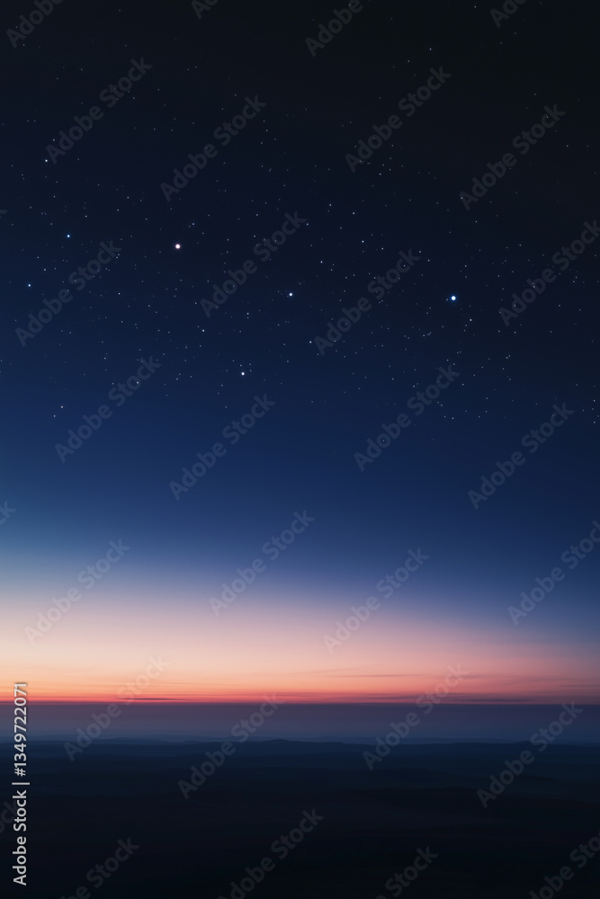 Horizon dawn under the starry sky Horizon dawn under the starry sky