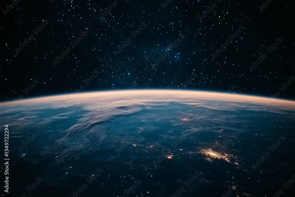 Obraz premium Earth night view starry sky